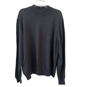 John Nordstrom Mens Extra Fine Merino Wool Sweater Size XL Dark Charcoal Gray